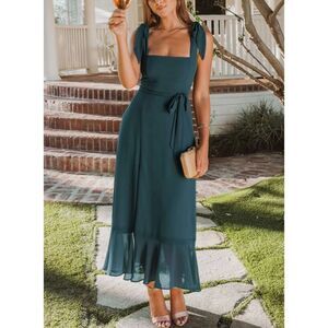 SHOW ME YOUR MUMU Claire Midi Dress‎ in Emerald Sz S
